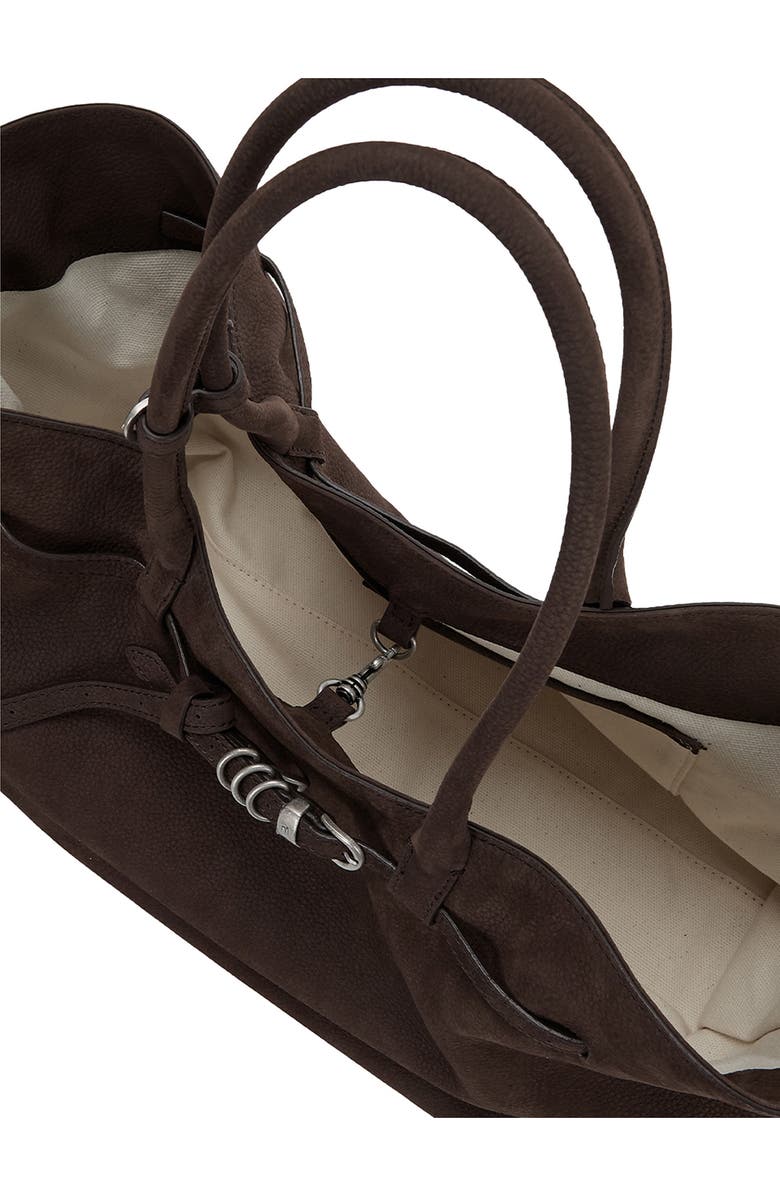 MARGESHERWOOD Grandma Large Buckle Suede Shoulder Bag, Alternate, color, Hush Nubuck