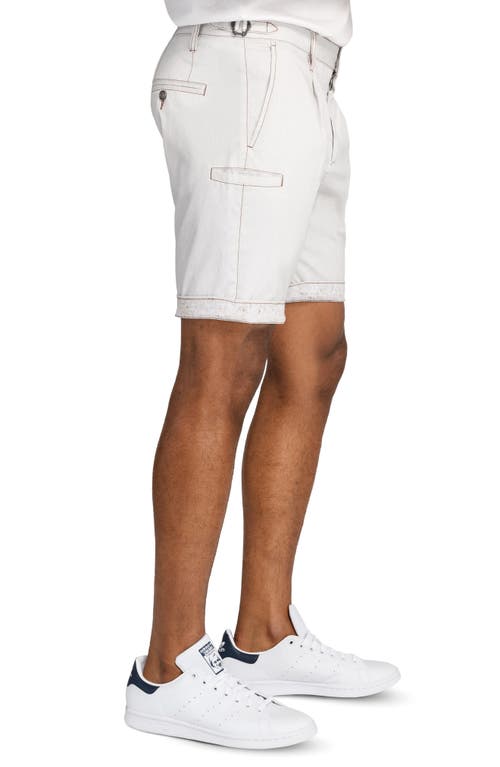 Brooklyn Brigade Solid Pleated Shorts In Stone