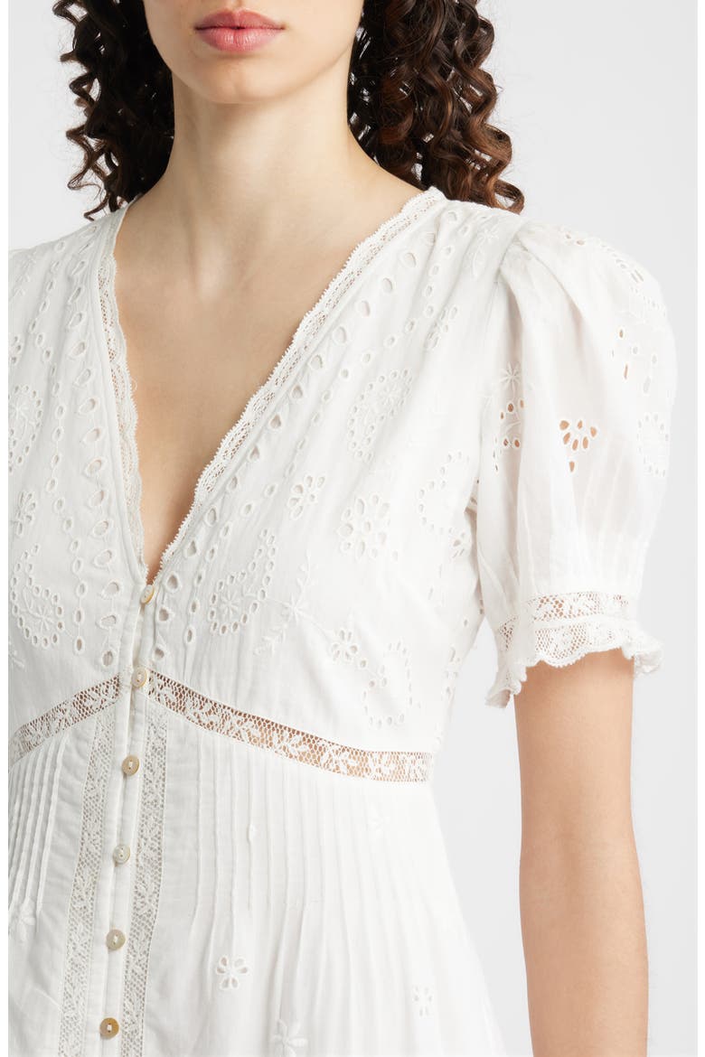 Tarragon Eyelet Lace Maxi Dress, Alternate, color, WHITE