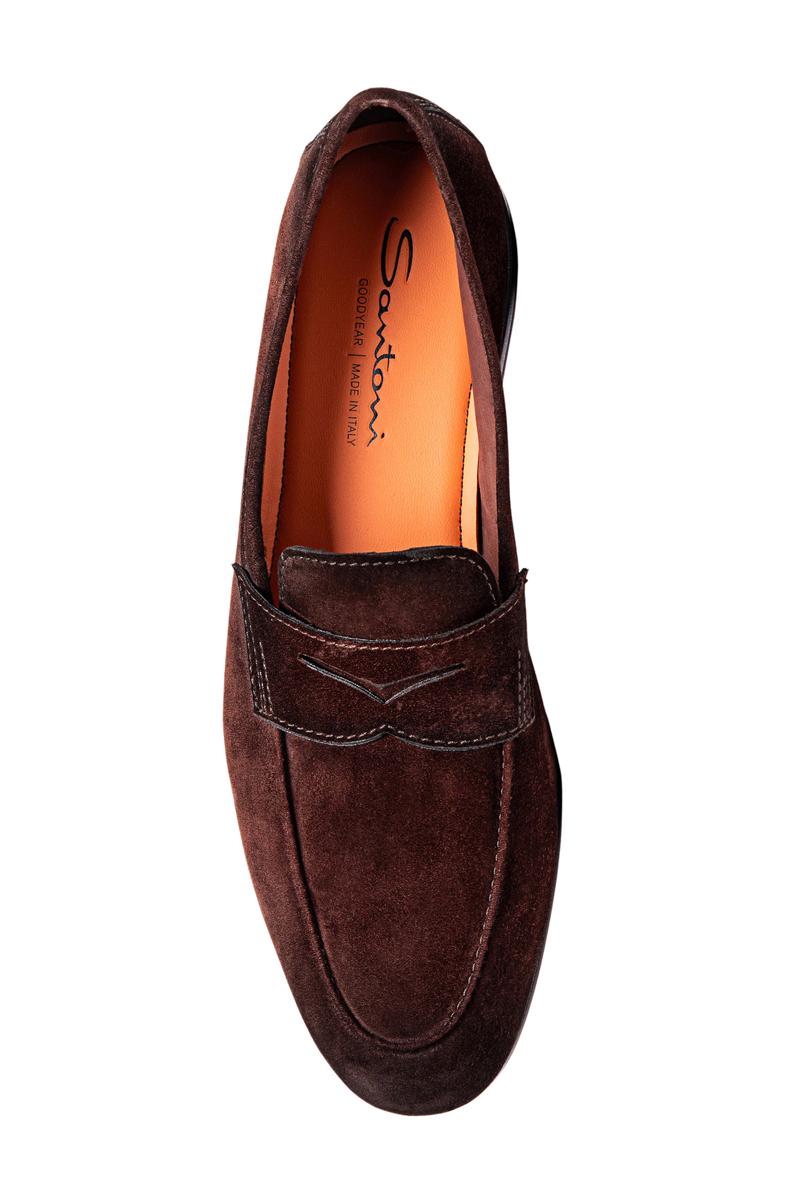 Santoni Carlos Penny Loafer, Alternate, color, Brown-S26