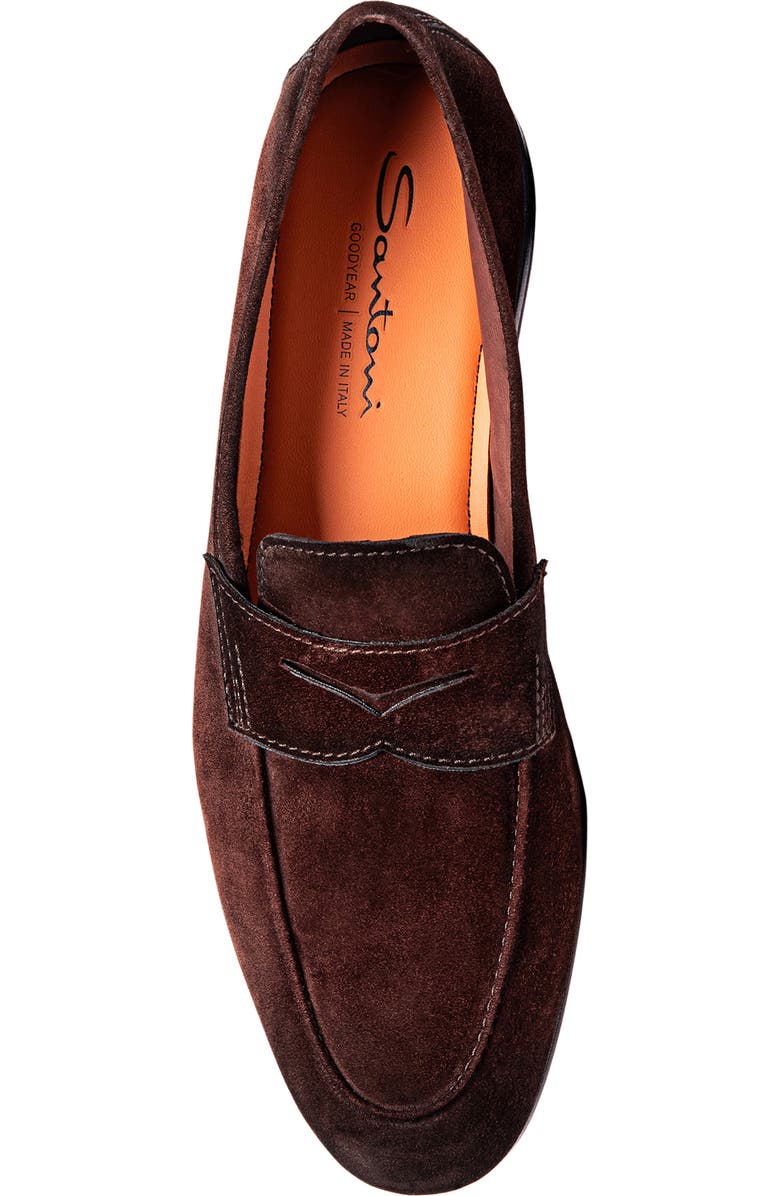Santoni Carlos Penny Loafer, Alternate, color, Brown-S26