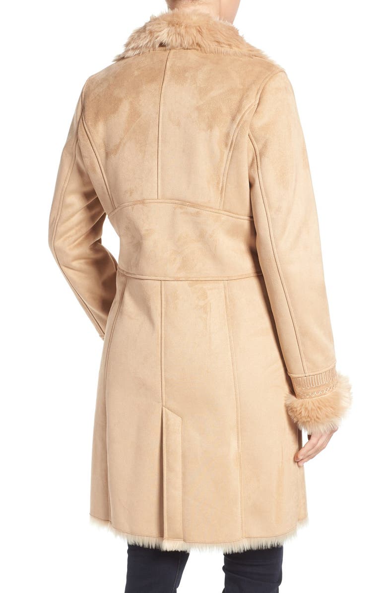 Belle Badgley Mischka Badgley Mischka Faux Shearling Lined Coat, Alternate, color,