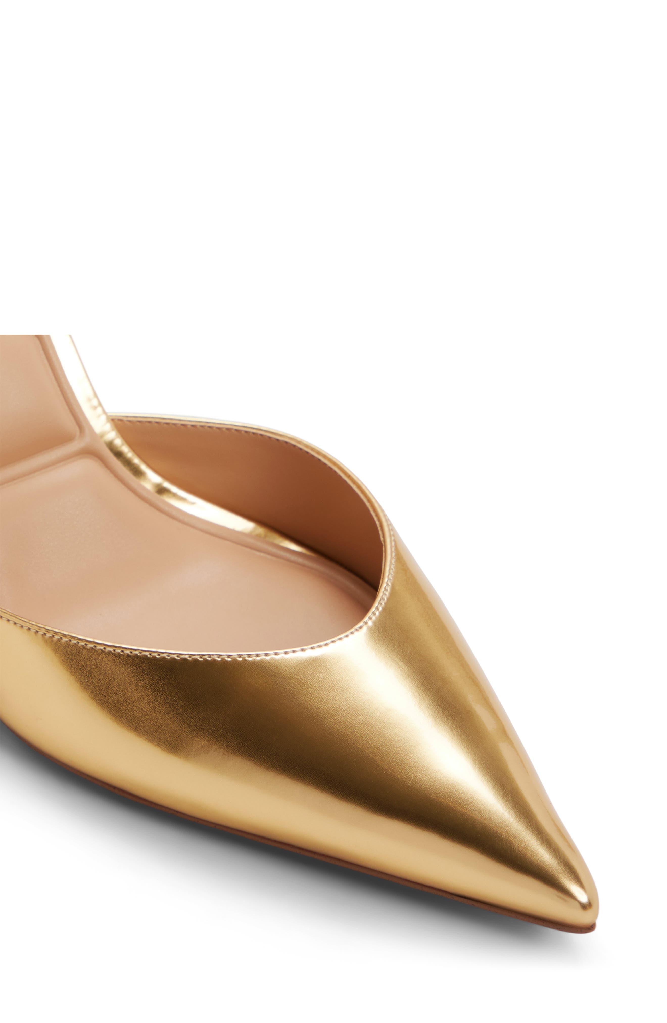 Jossephine Ankle Strap Pointed Toe Pump, Alternate, color, GOLD