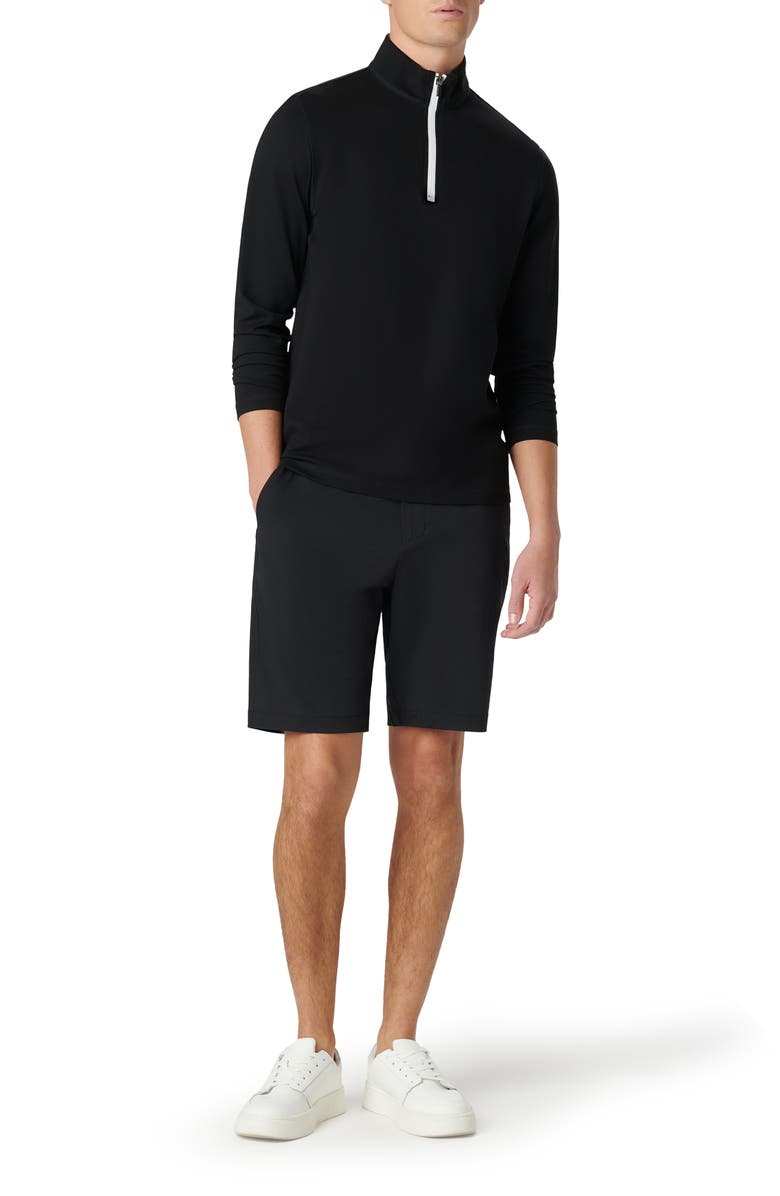Bugatchi Quarter Zip Pullover, Alternate, color, Black