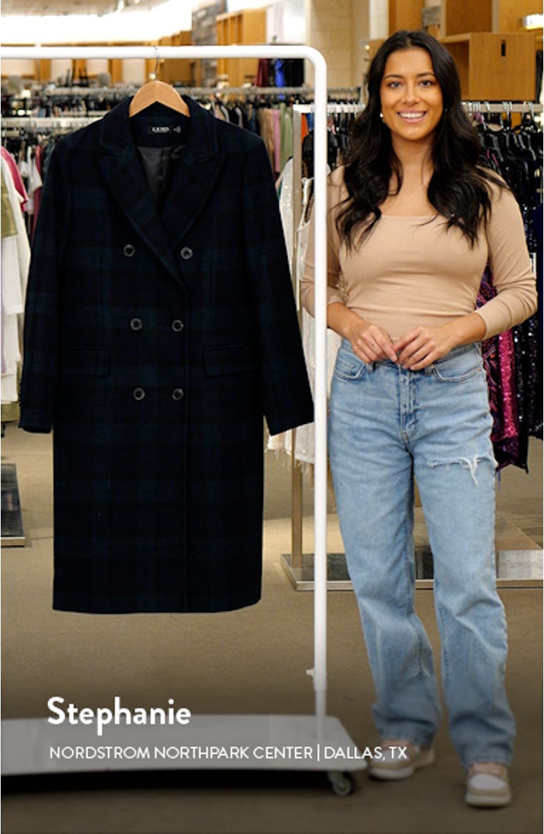 Plaid Wool Blend Coat, sales video thumbnail