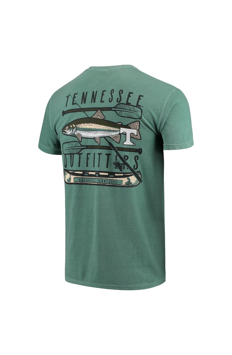 IMAGE ONE Men's Green Tennessee Volunteers Fishing Stack Comfort Colors Pocket T-Shirt, Alternate, color,