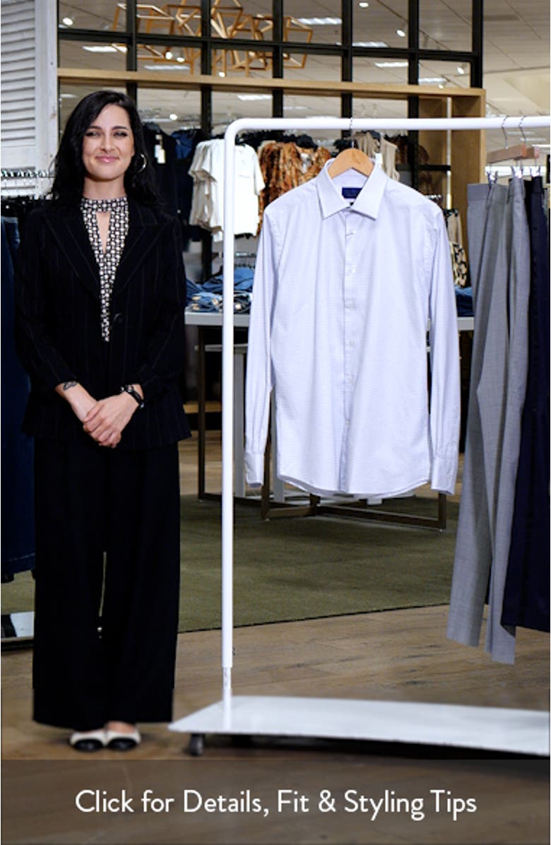 Trim Fit Shadow Dobby Check Dress Shirt, sales video thumbnail