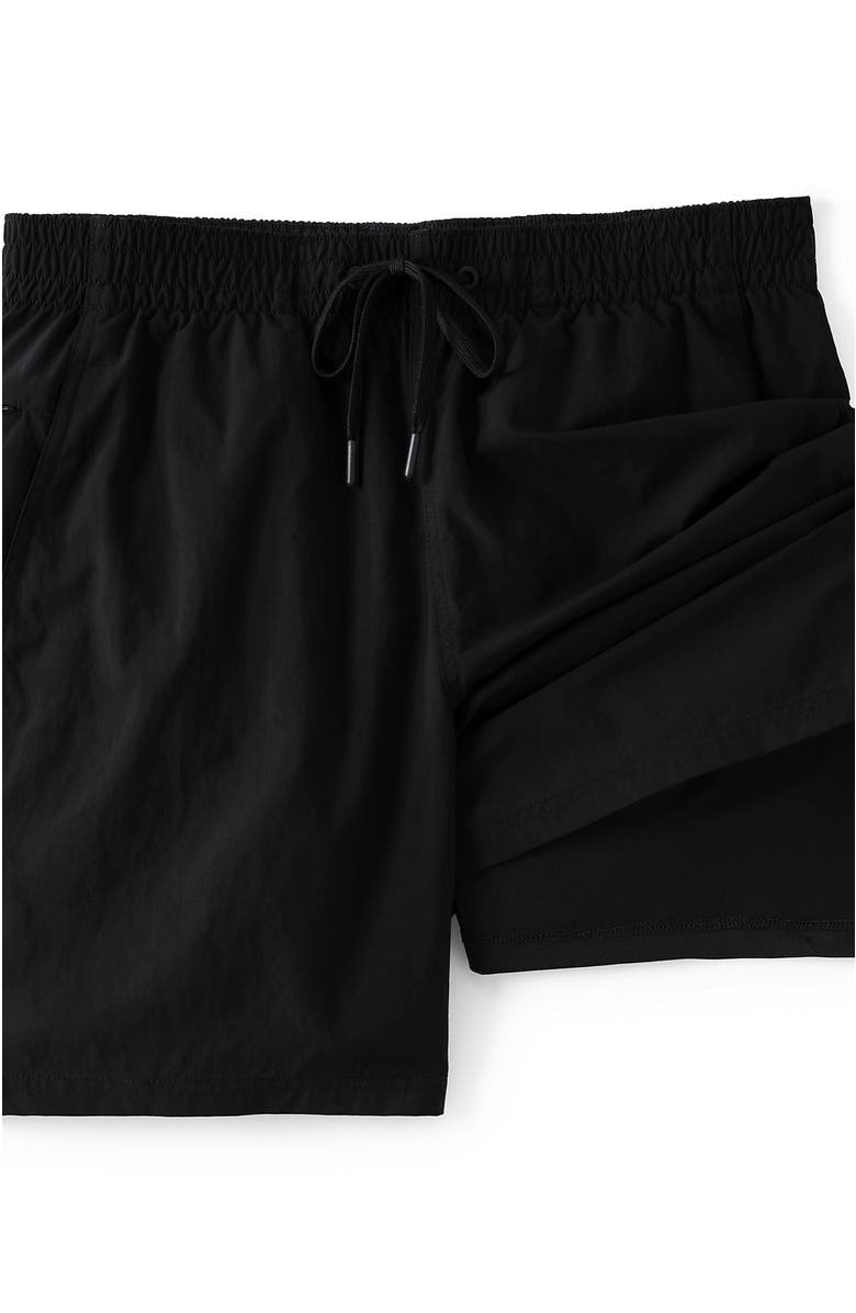 Lands' End 7 Inch Volley Hydroliner Swim Trunks, Alternate, color, Black