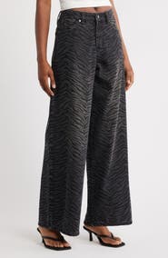 PTCL Viola Zebra Print High Waist Baggy Jeans