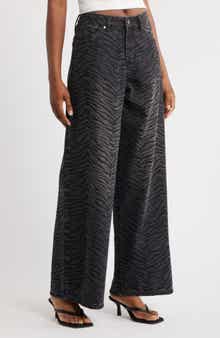 PTCL Viola Zebra Print High Waist Baggy Jeans