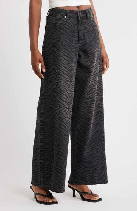 PTCL Viola Zebra Print High Waist Baggy Jeans