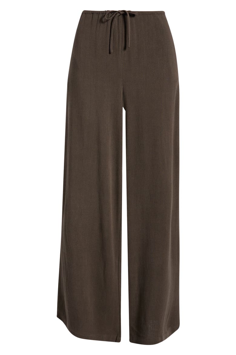 Milla Tie Waist Wide Leg Pants, Alternate, color, BROWN