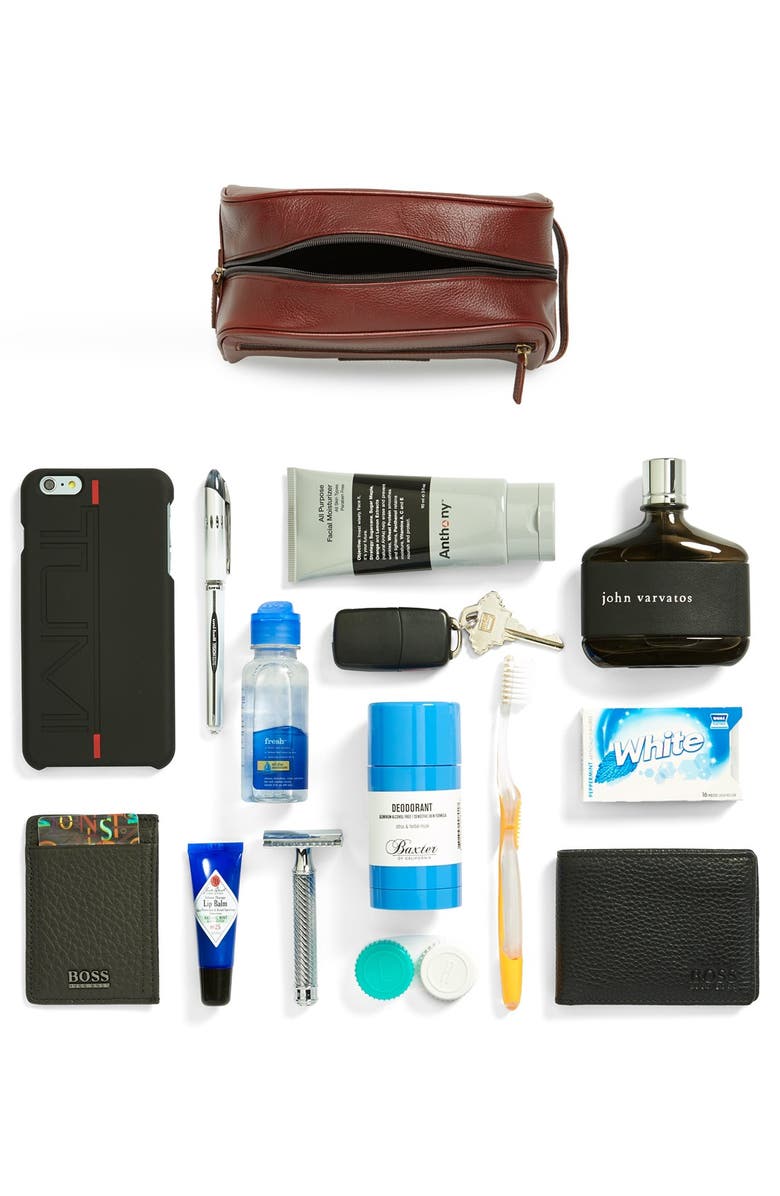 Barbour Leather Travel Kit, Alternate, color,