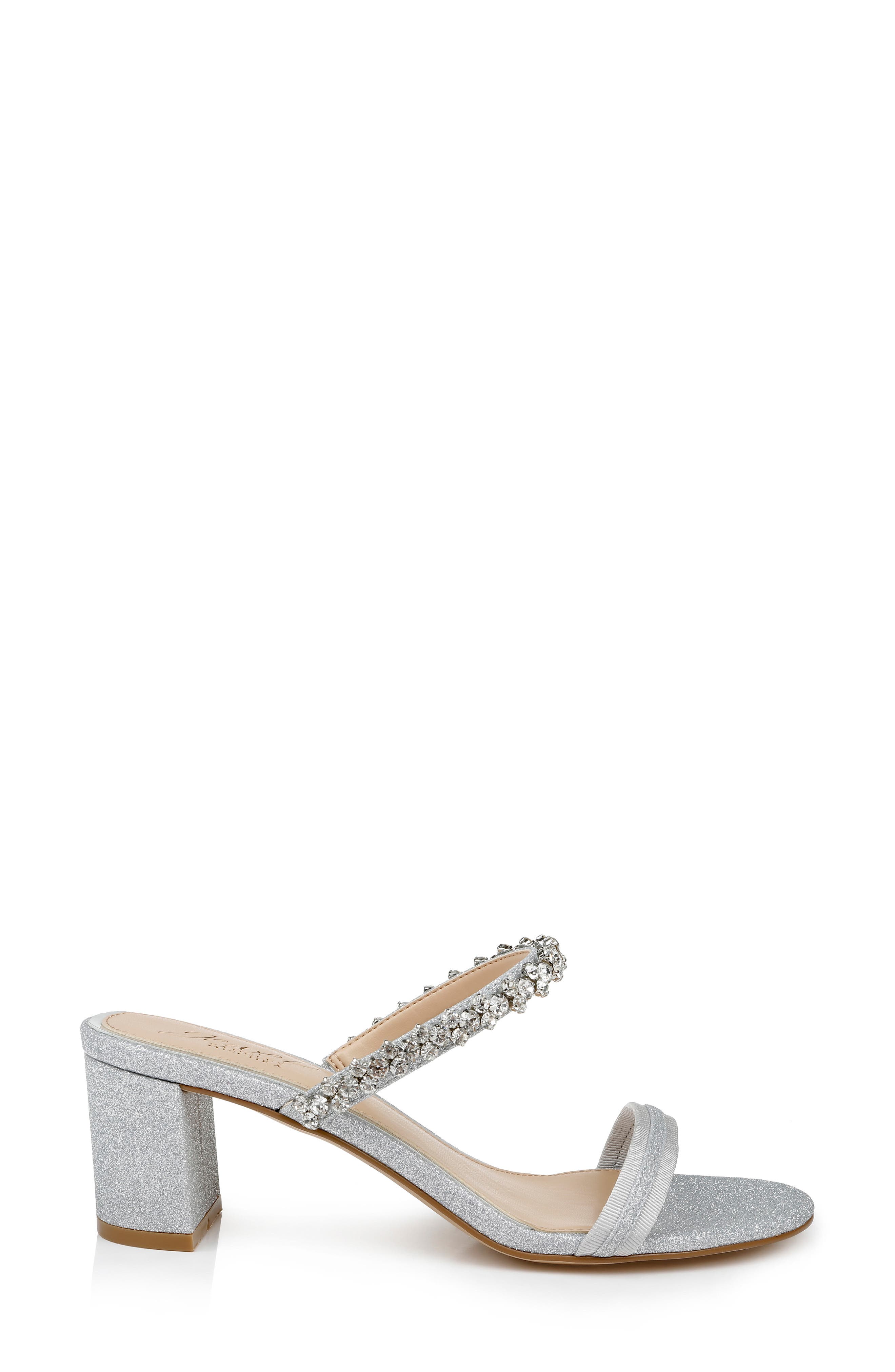 Jewel Badgley Mischka Crystal Embellished Heeled Sandal, Alternate, color, 