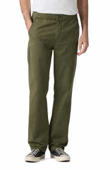 Pull-On Relaxed Straight Leg Twill Pants