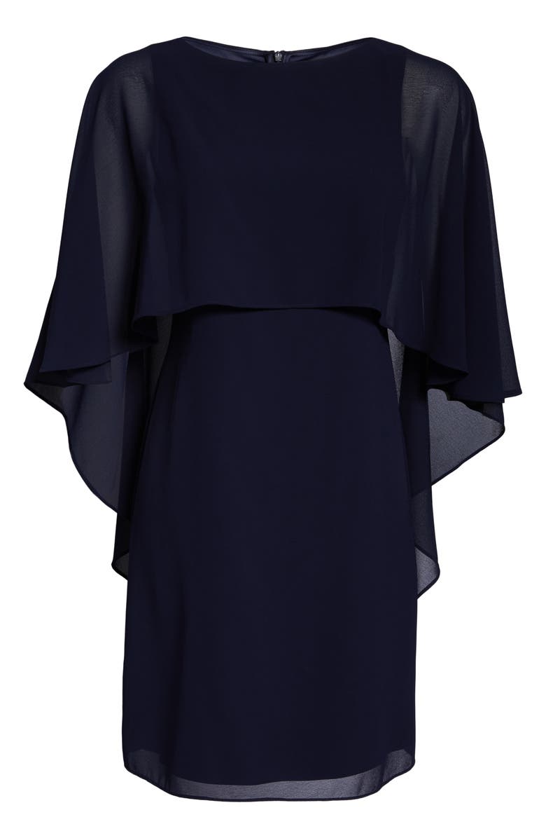 Vince Camuto Chiffon Cape Cocktail Dress, Alternate, color,