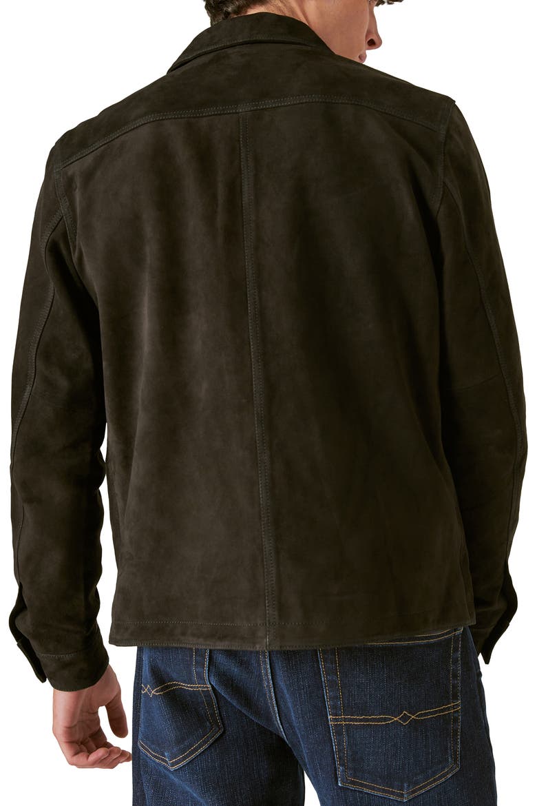 Suede Military Shirt Jacket, Alternate, color, BLACK