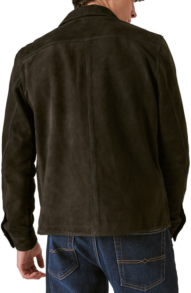 Lucky Brand Suede Military Shirt Jacket, Alternate, color, Black