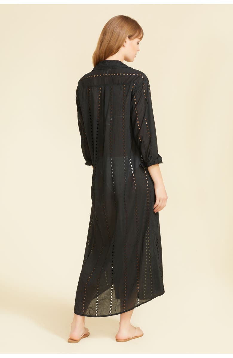 SITANO Positano Maxi Shirt Dress Cover-up, Alternate, color, Black