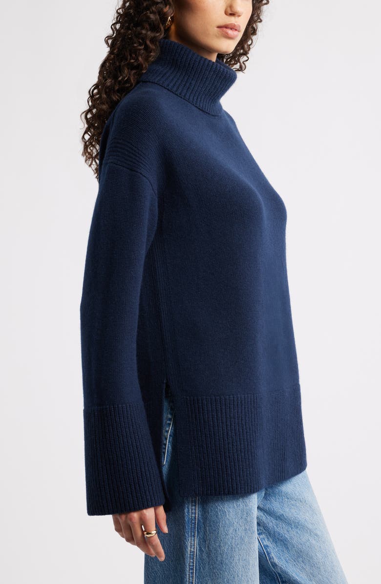 Nordstrom Wool & Cashmere Turtleneck Sweater, Alternate, color, Navy Night