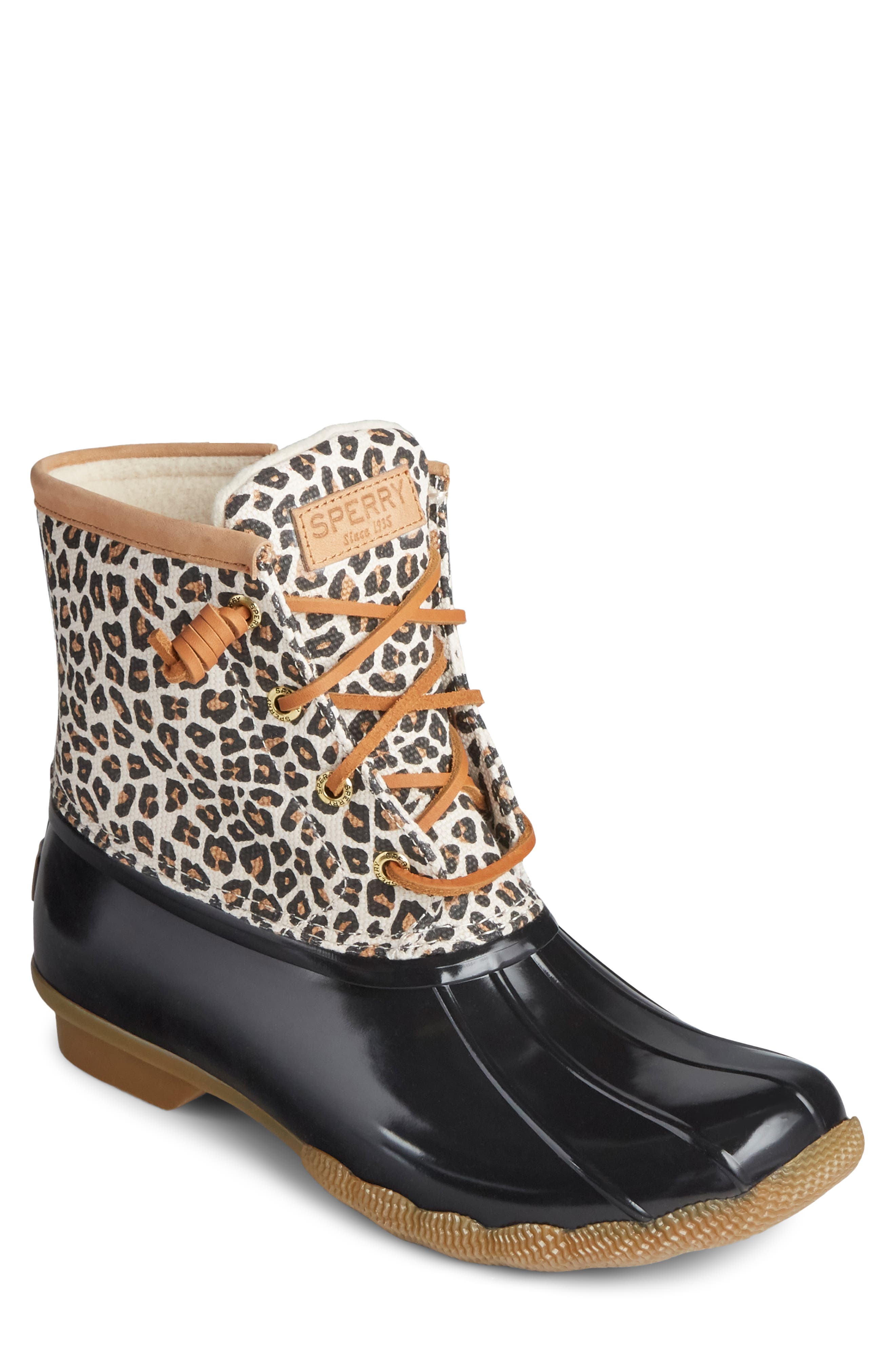 Top-Sider® Saltwater Duck Boot, Main, color, ANIMAL PRINT FABRIC