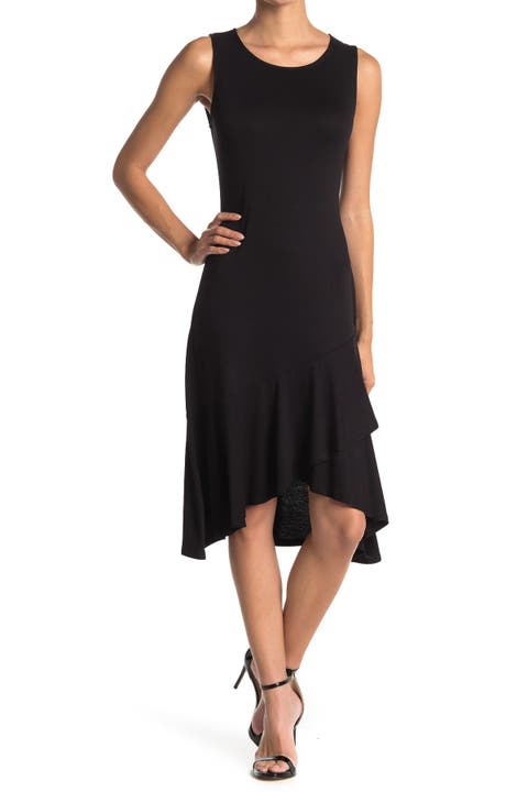 Sleeveless Asymmetrical Ruffle Hem Dress