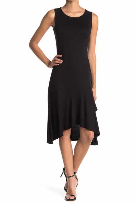WEST K Sleeveless Asymmetrical Ruffle Hem Dress