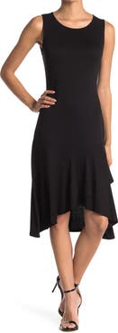 WEST K Sleeveless Asymmetrical Ruffle Hem Dress