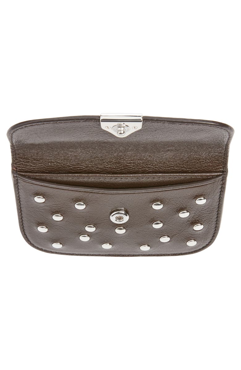 Lemaire Soft Tab Studded Leather Card Holder, Alternate, color, Dark Chocolate