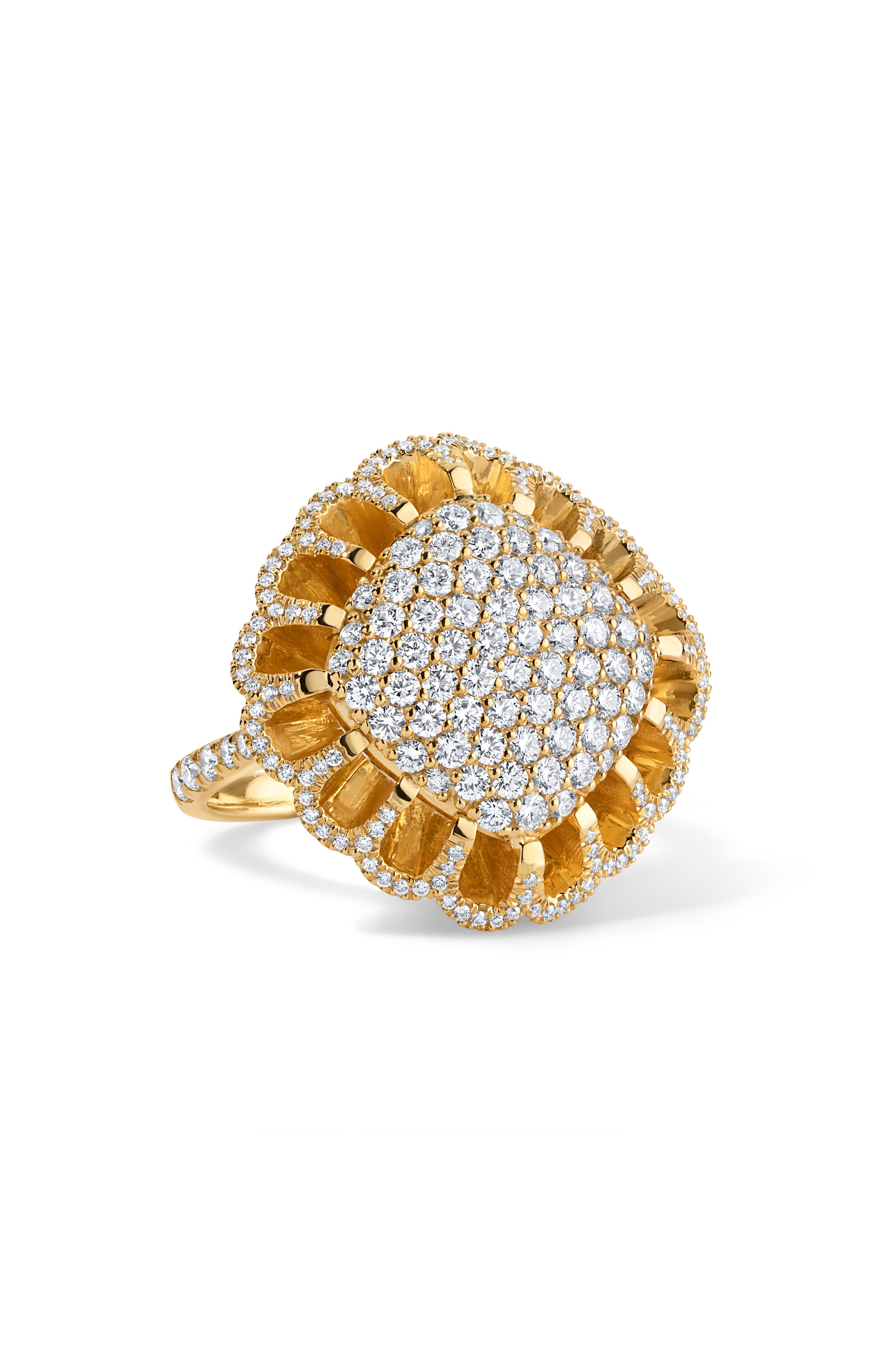 Mindi Mond Floating All Diamond Ring In Gold