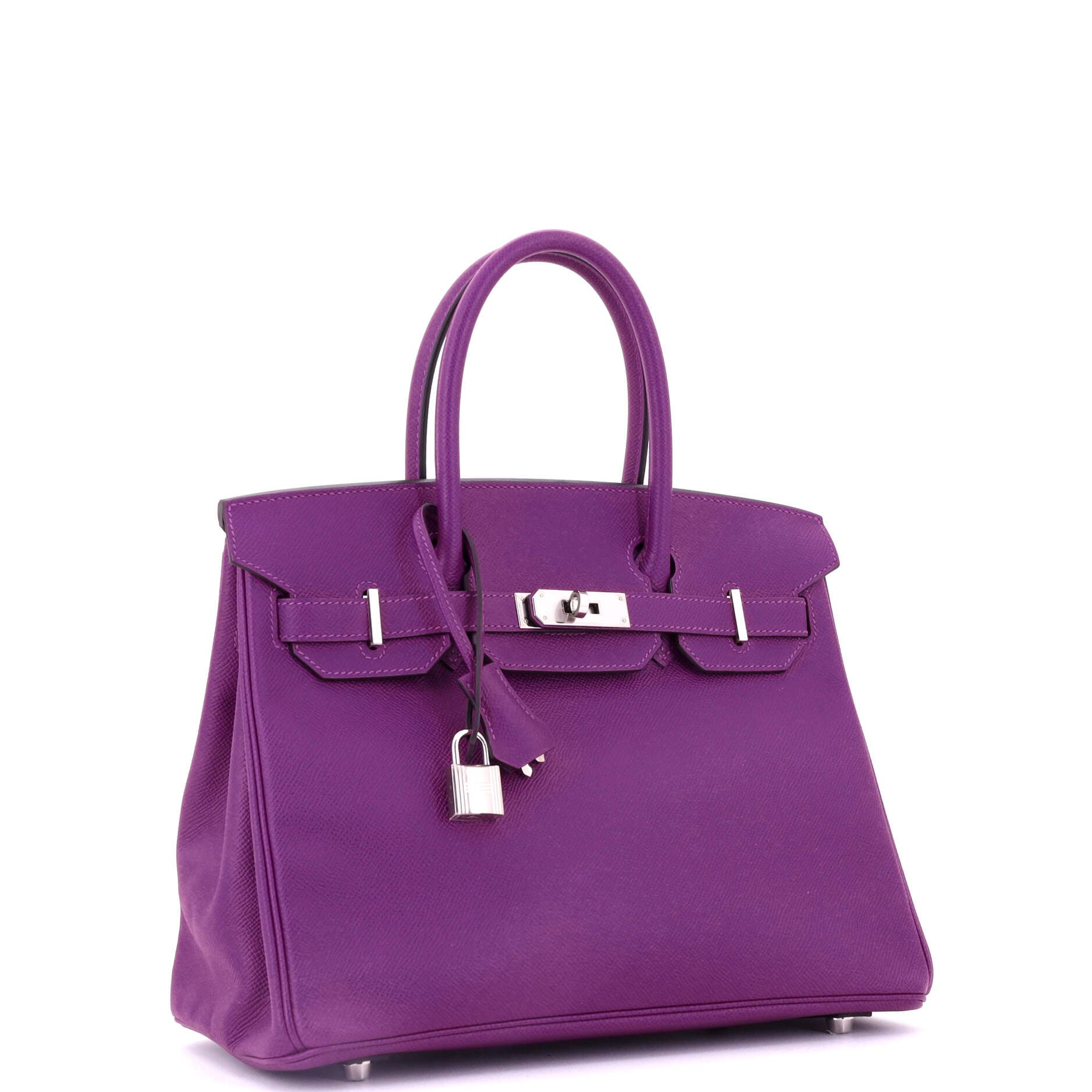 Pre-Owned Hermes Birkin Handbag Purple Epsom with Palladium Hardware 30, Alternate, color, 