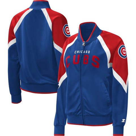 Women's Starter Royal Chicago Cubs Touchdown Raglan Full-Zip Track Jacket