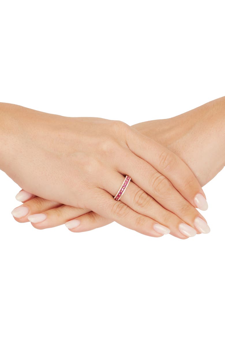 Frankie & Zoe 14K Yellow Gold Ruby & Diamond Band Ring, Alternate, color, Yellow Gold/ Ruby