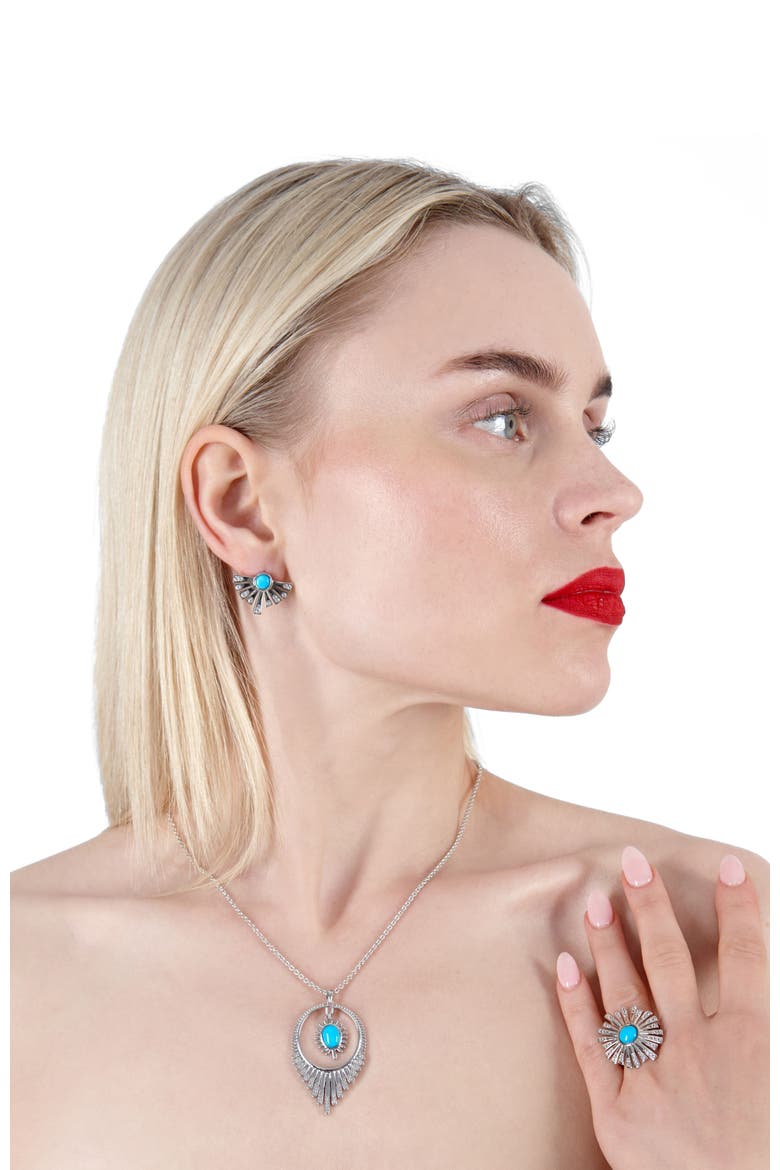 Egyptian Turquoise Studs, Alternate, color, Sterling Silver