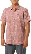 O'Neill UPF Slub Standard Short Sleeve Performance Button-Up Shirt