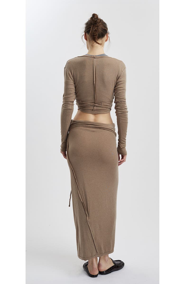 Mother of All Papper Wrap Skirt, Alternate, color, Brown