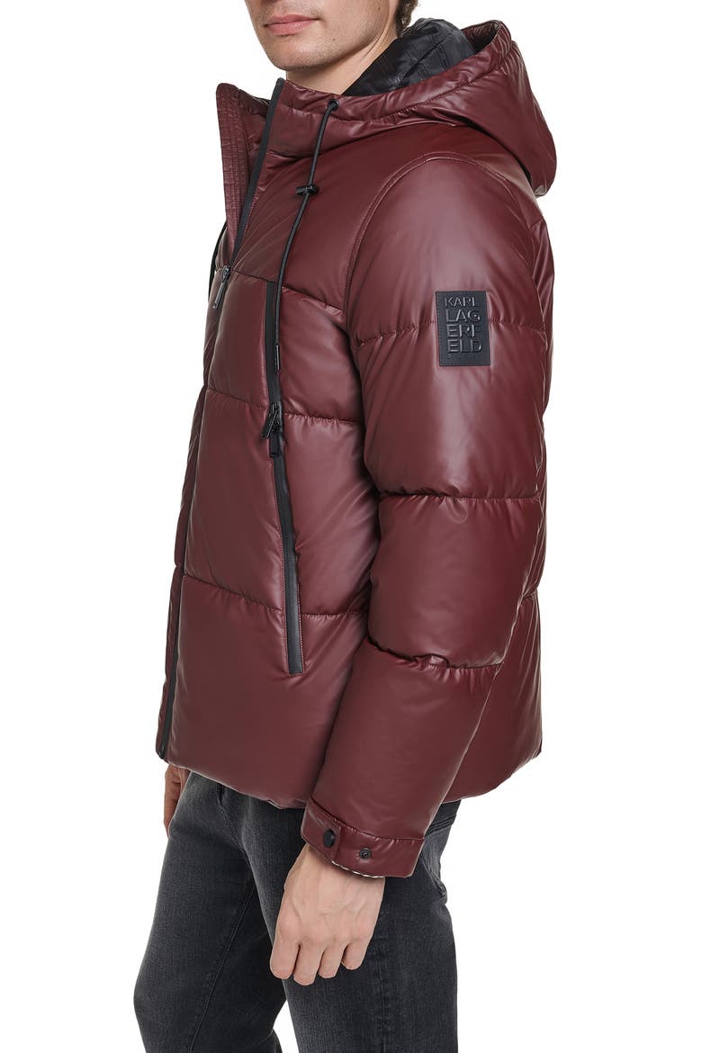 Water Resistant Puffer Jacket, Alternate, color, WINE