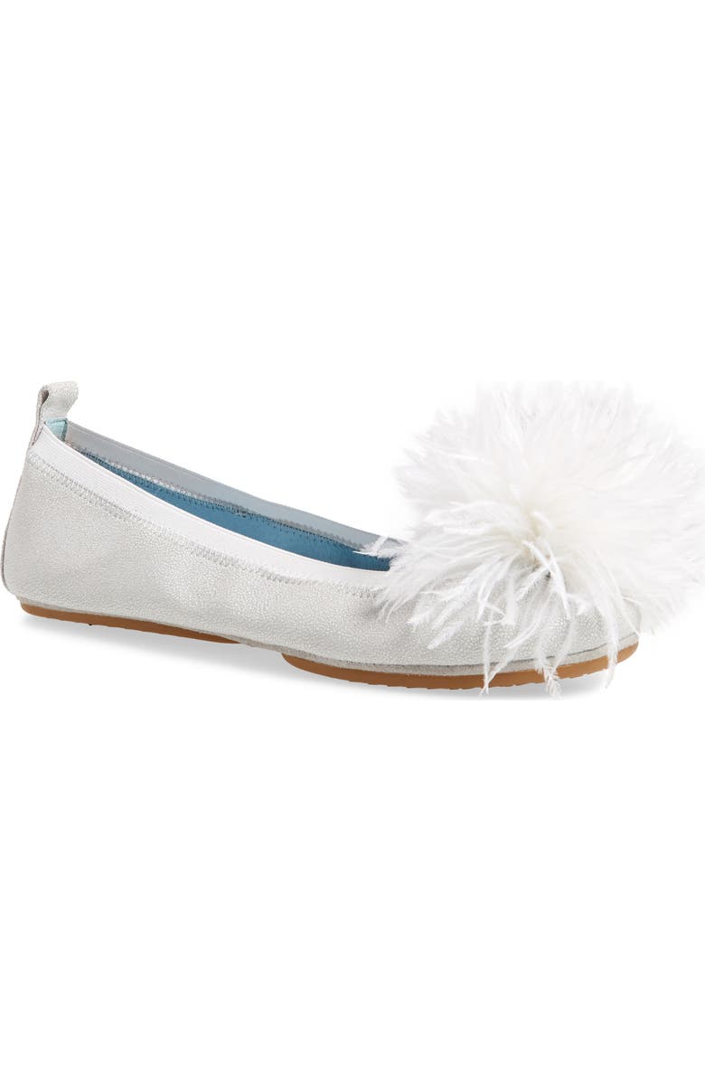 Yosi Samra Marabou Feather Pompom Flat, Main, color,