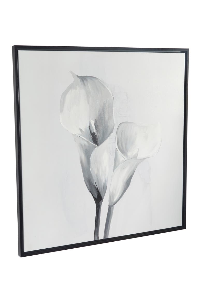 Calla Lily Canvas Framed Wall Art, Alternate, color, WHITE