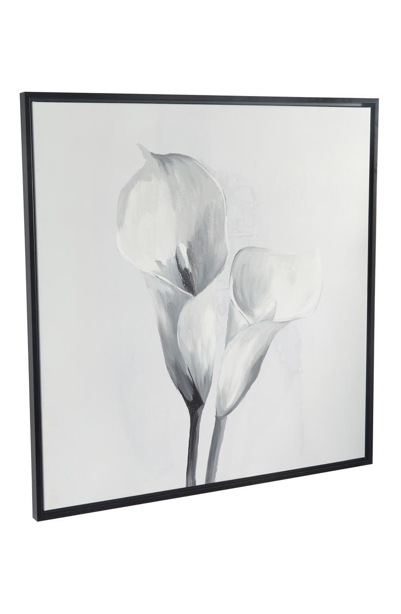 WILLOW ROW Calla Lily Canvas Framed Wall Art, Alternate, color, White