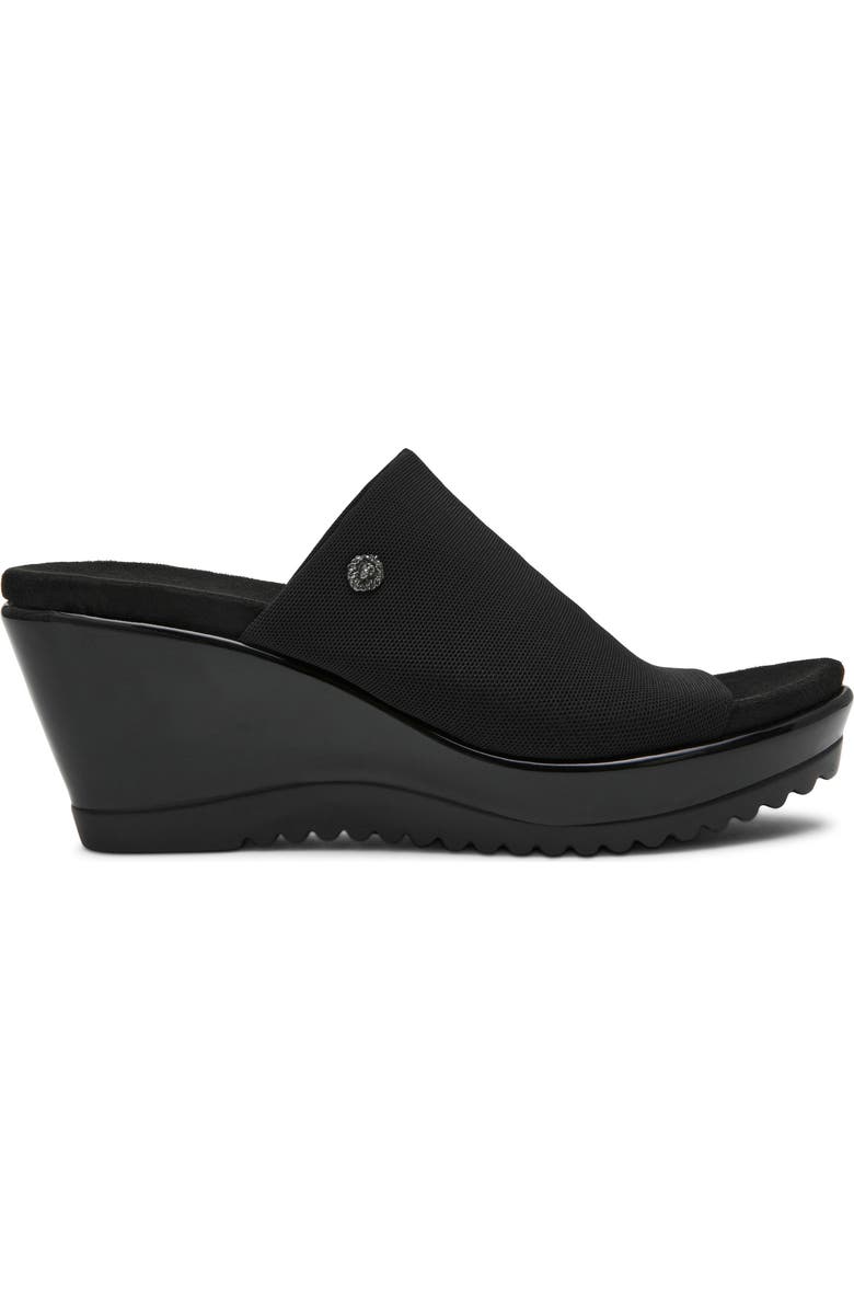 Anne Klein Rellin Wedge Sandal, Alternate, color, Black