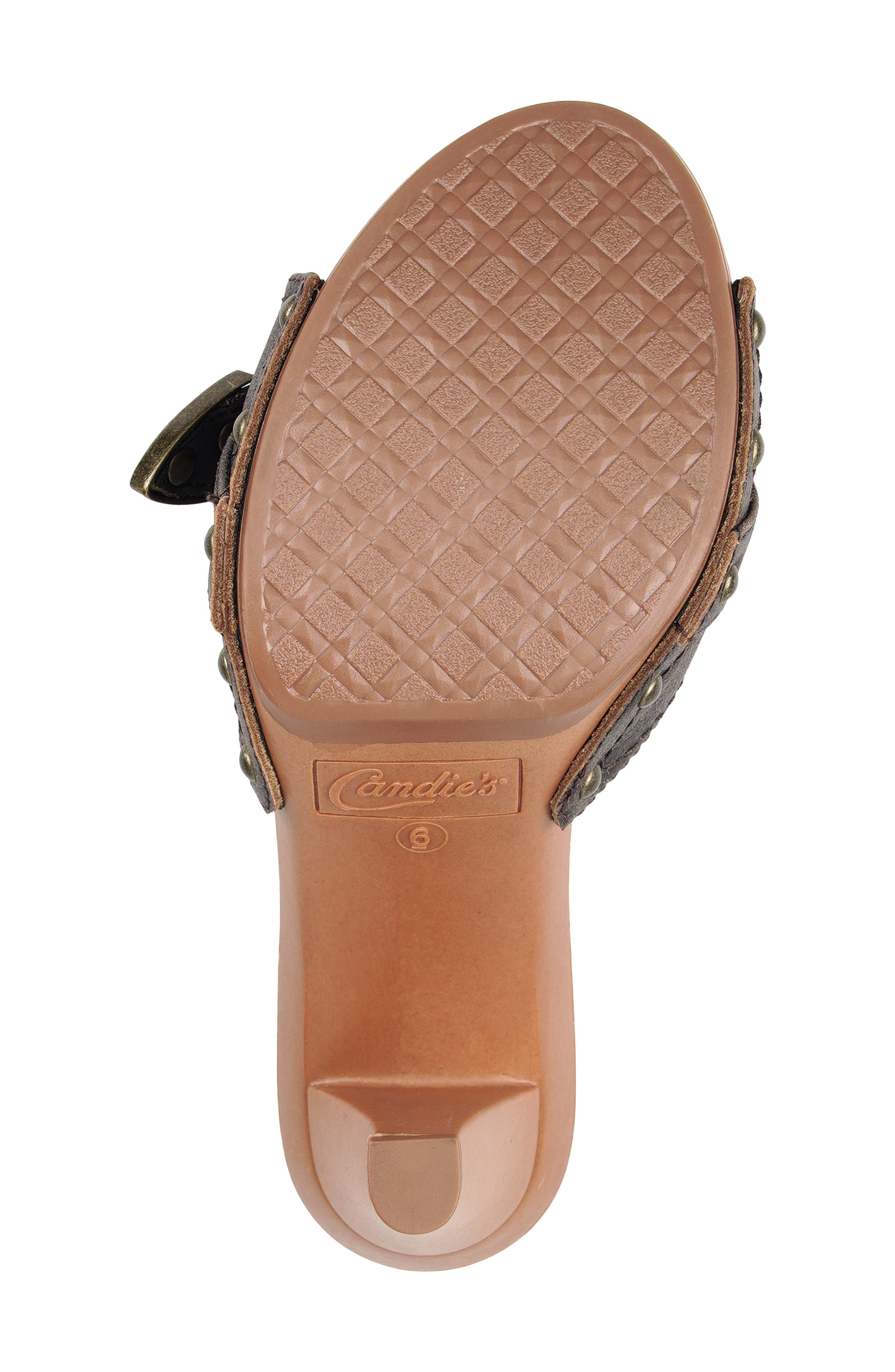 Candie's Federica Platform Slide Sandal, Alternate, color, Brown Leather