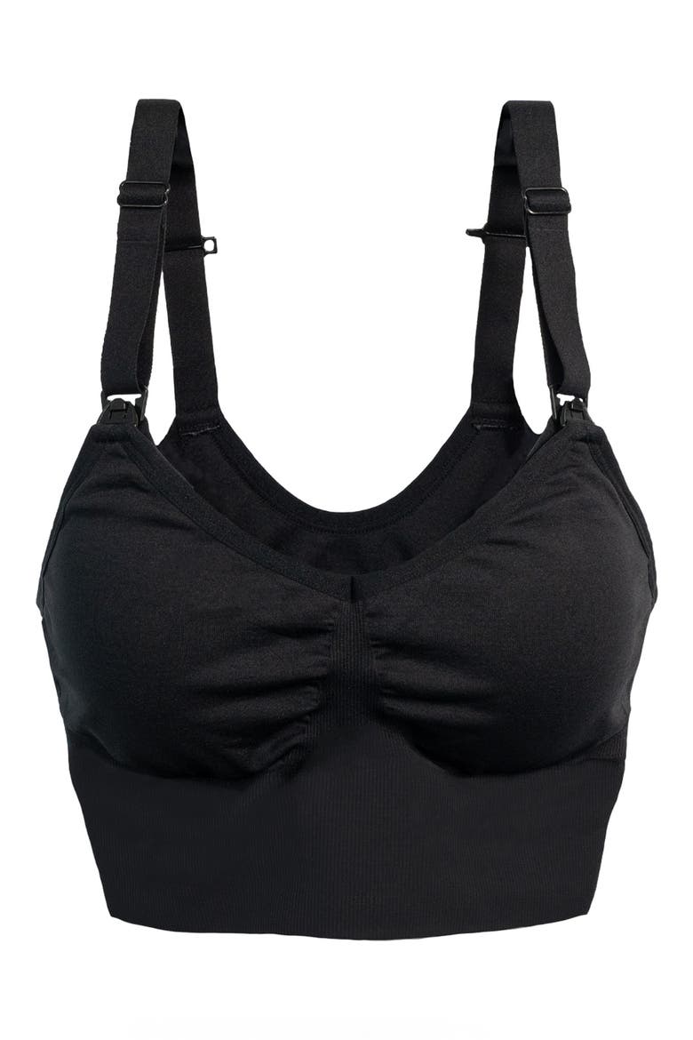 Bashful Maternity & Nursing Bra, Alternate, color, BLACK