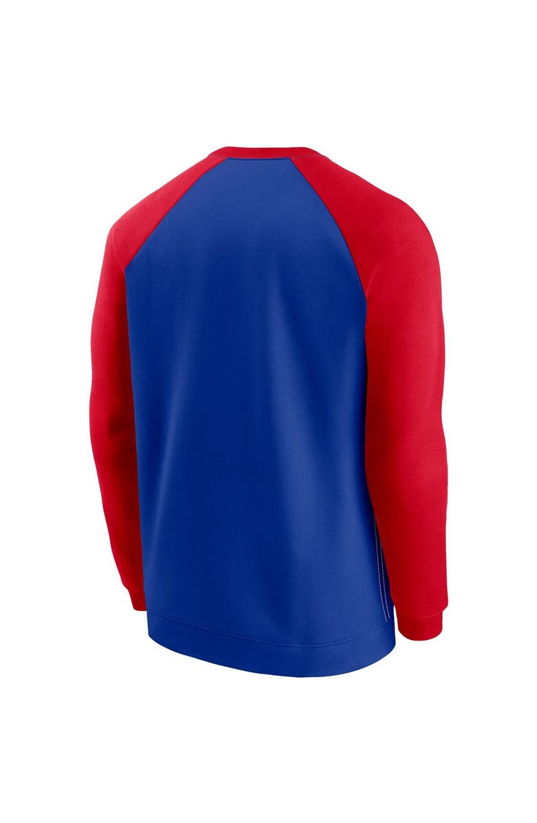 Nike Men's Nike Royal/Red New England Patriots Historic Raglan Crew Performance Sweater, Alternate, color, Royal