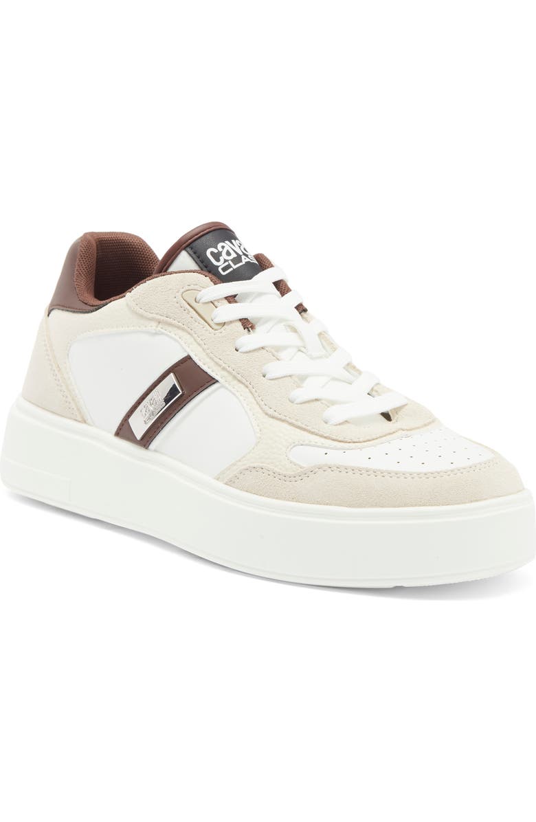 Roberto Cavalli Cavalli Class Low Top Sneaker, Main, color, White/ Farro/ Off White/ Brown