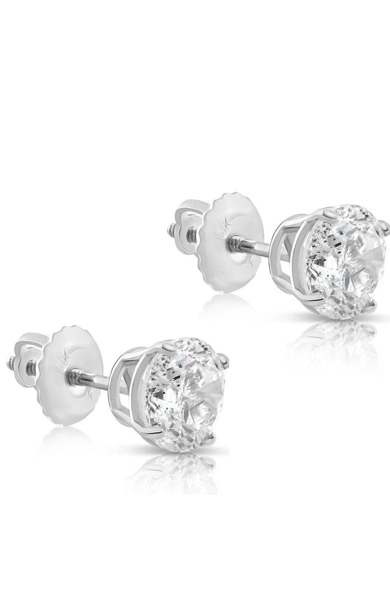 Bliss Diamond 3 CT Round Lab Grown Diamond Screw Back Studs 14K Gold, Alternate, color, 14K White Gold