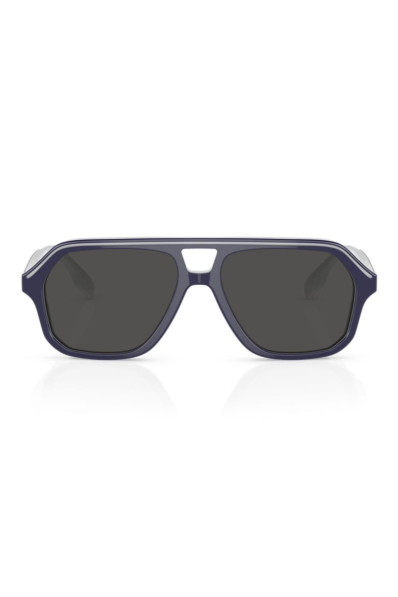 Kids' 50mm Irregular Sunglasses, Main, color, BLUE / DARK GREY