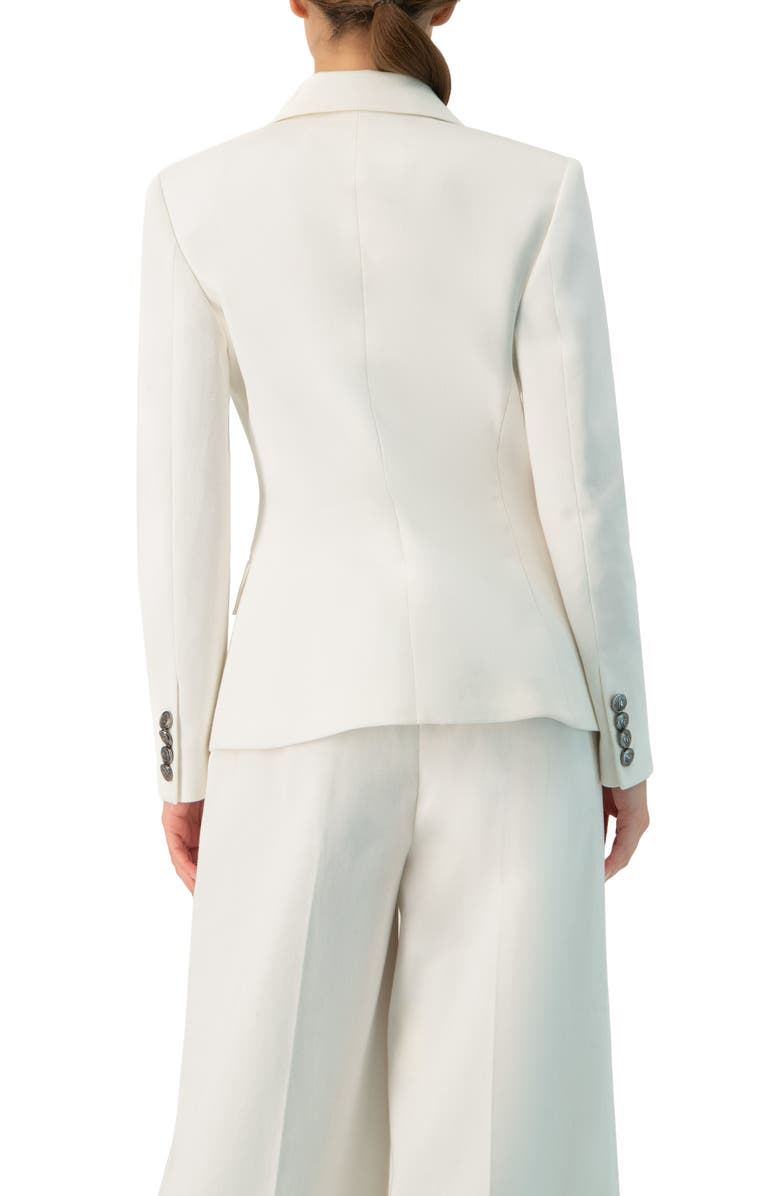 IVONNE Double-Breasted Blazer with Flap Pockets, Alternate, color, White