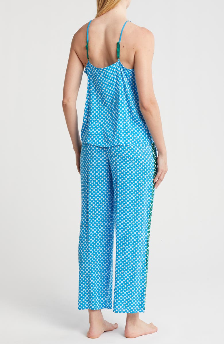 DKNY Colorblock Print Pajamas, Alternate, color, Aqua Dot