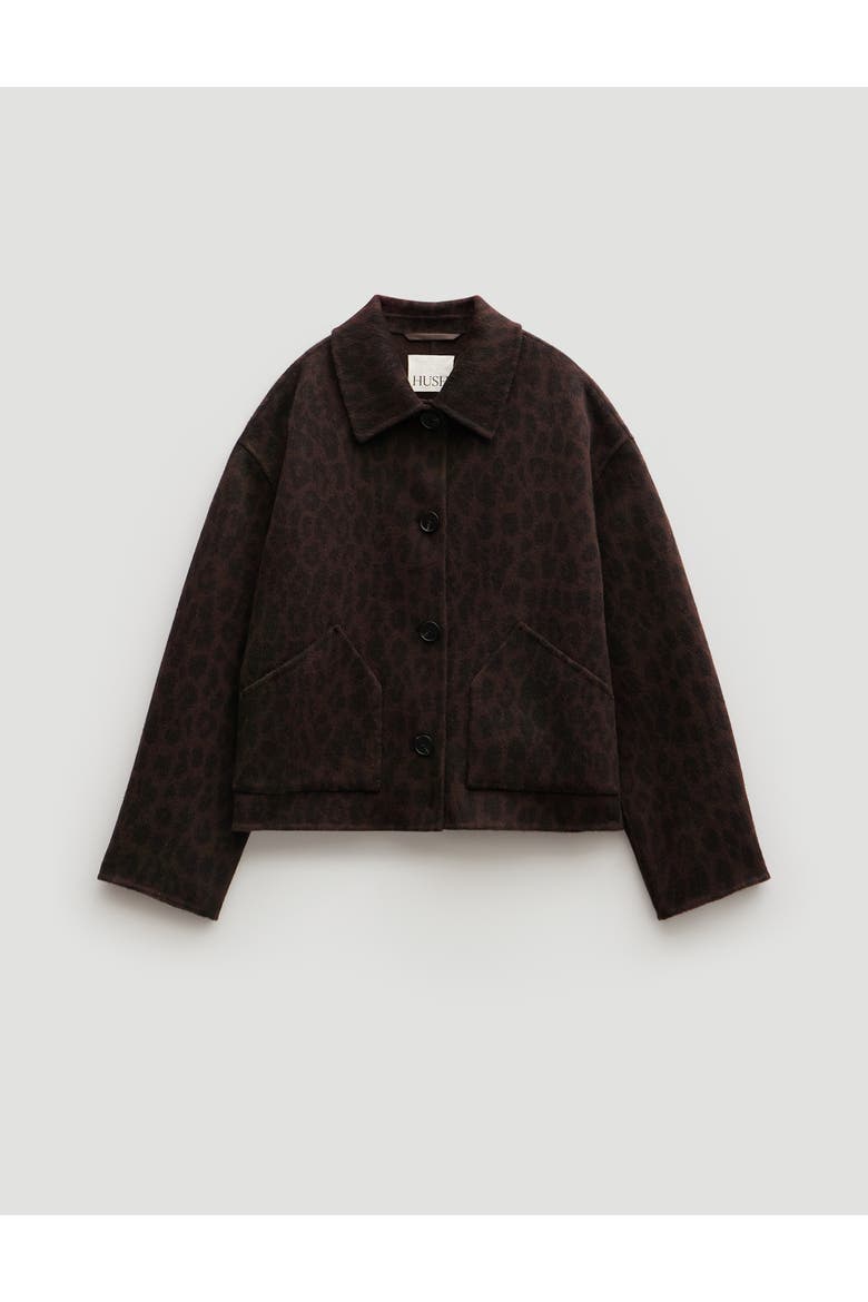 Pure Wool Double Faced Jacket, Alternate, color, Brown Leopard